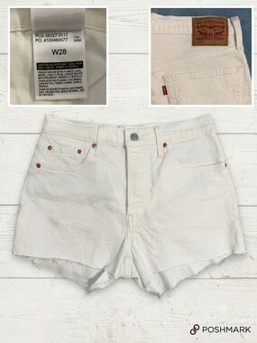 Levi's White Denim 501 Shorts
